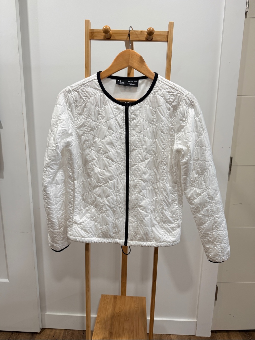 Under Armour White Quilted Jacket with Black Trim